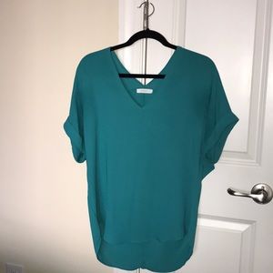 Lush Teal Green Vneck Blouse